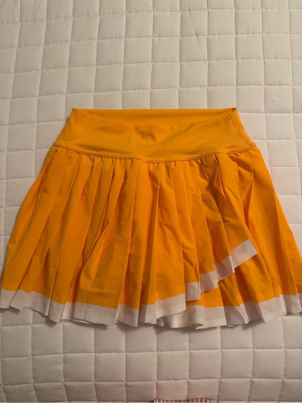aerie orange Pleated Athletic Skirt with White Trim